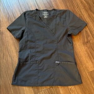 Cherokee Charcoal V-Neck Scrub Top